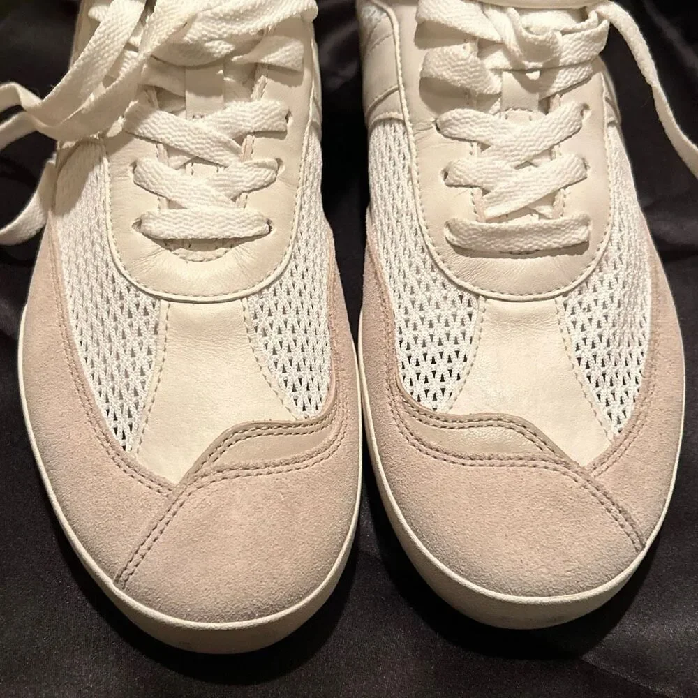 Chloe Women’s Size 41 Kick Leather & Mesh High Top Sneaker Cloudy Cream NEW